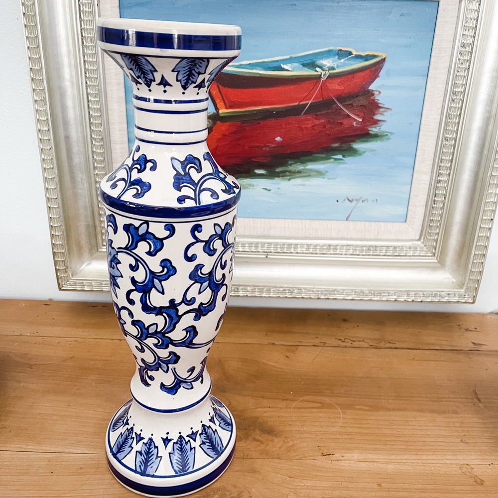 Blue and White Candle Holder